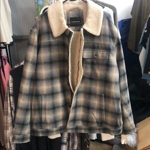 Lucky Brand Blue and Tan Heavy Duty Faux Fur lined Jacket